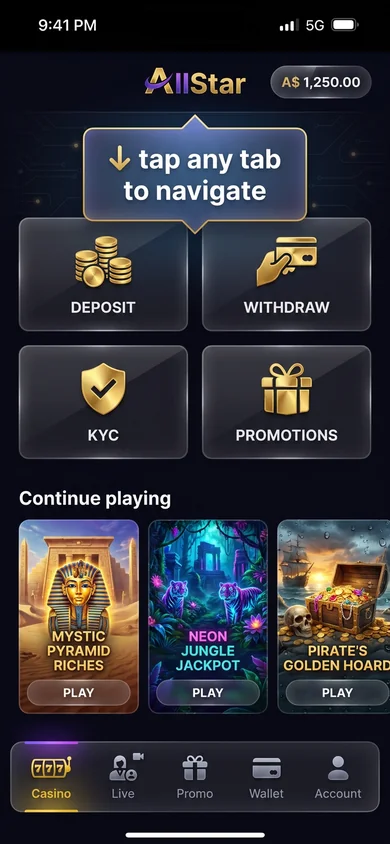 Using the AllStar app — login & navigation – AllStar